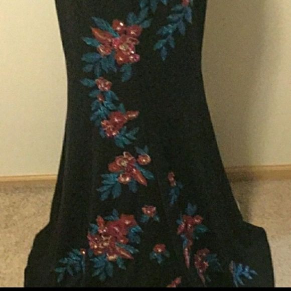 Jovani Multi Floral Fitted Long Gown - Picture 5 of 7